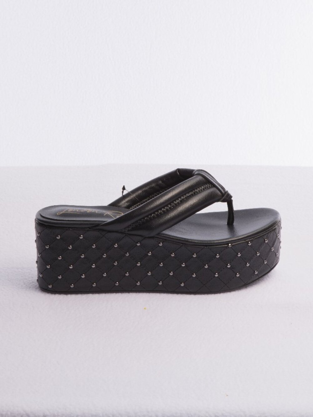 London Rag Black Cupcake Platform Flip Flops Size US 8